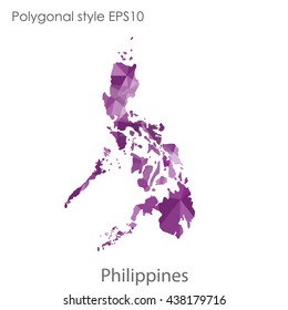 Philippines map in geometric polygonal style.Abstract gems triangle,modern design background. Vector illustration EPS10