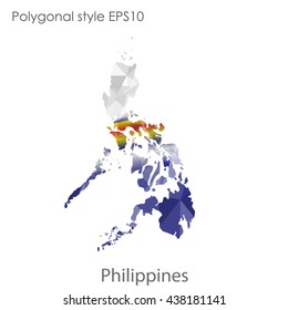 Philippines map in geometric polygonal style.Abstract gems triangle,modern design background. Vector illustration EPS10