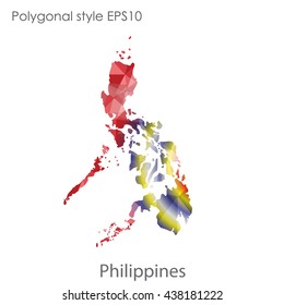 Philippines map in geometric polygonal style.Abstract gems triangle,modern design background. Vector illustration EPS10