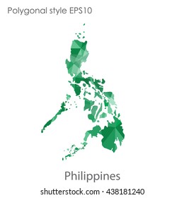 Philippines map in geometric polygonal style.Abstract gems triangle,modern design background. Vector illustration EPS10