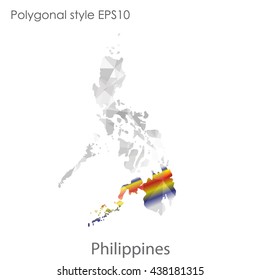 Philippines map in geometric polygonal style.Abstract gems triangle,modern design background. Vector illustration EPS10