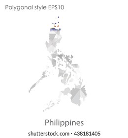 Philippines map in geometric polygonal style.Abstract gems triangle,modern design background. Vector illustration EPS10