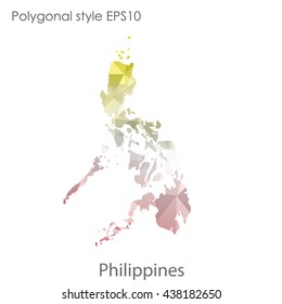 Philippines map in geometric polygonal style.Abstract gems triangle,modern design background. Vector illustration EPS10