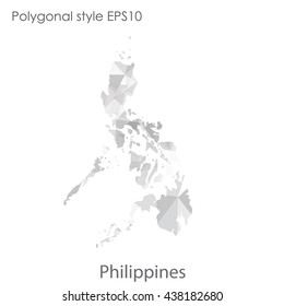 Philippines map in geometric polygonal style.Abstract gems triangle,modern design background. Vector illustration EPS10