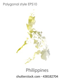 Philippines map in geometric polygonal style.Abstract gems triangle,modern design background. Vector illustration EPS10