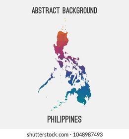 Philippines map in geometric polygonal,mosaic style.Abstract tessellation,modern design background,low poly. Geometric cover, mockup. Vector illustration.