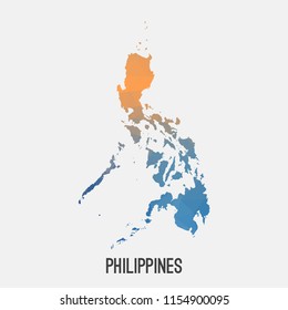 Philippines map in geometric polygonal,mosaic style.Abstract tessellation,modern design background,low poly. Geometric cover, mockup. Vector illustration.