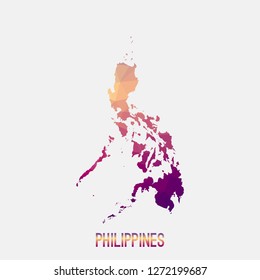 Philippines map in geometric polygonal,mosaic style.Abstract tessellation,modern design background,low poly. Geometric cover, mockup. Vector illustration.