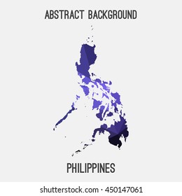 Philippines map in geometric polygonal,mosaic style.Abstract tessellation,modern design background,low poly. Vector illustration.