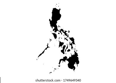 Philippines  map with gray tone on  white background,illustration,textured , Symbols of Philippines,vector illustration