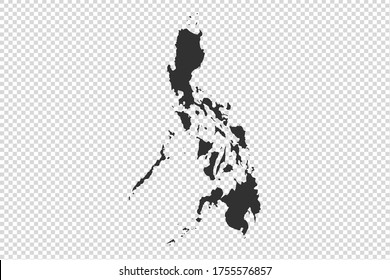 Philippines  map with gray tone on   png or transparent  background,illustration,textured , Symbols of Philippines,vector illustration