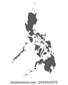 Philippines map. Map of Philippines in grey color