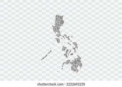 Filipinas Mapa el color gris en el Png de fondo blanco