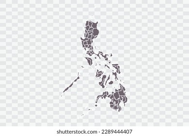Philippines Map Grey Color on White Background quality files Png