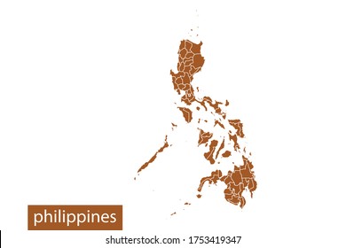 philippines map High Detailed on white background. Abstract design vector illustration eps 10. Orange color.