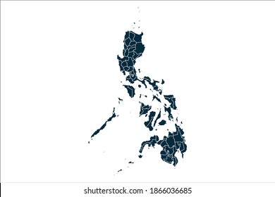 mapa de filipinas High Detallado sobre fondo blanco.