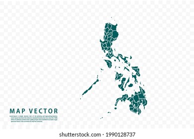 Philippines map High Detailed on white background. Abstract design vector illustration eps 10