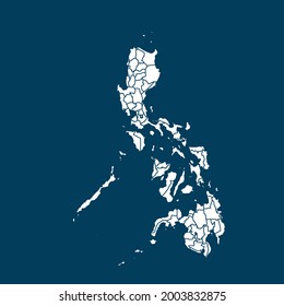 Philippines map High Detailed on green background. white color . Abstract design vector illustration eps 10