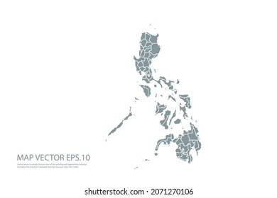 Mapa de Filipinas Alto detalle sobre fondo blanco. Resumen de la ilustración vectorial de diseño eps 10