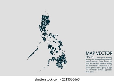 Philippines map High Detailed on white background. Abstract design vector illustration eps 10