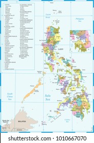 Philippines Map High Detailed Vector Illustration Stock Vector (Royalty ...