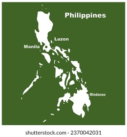 Diseño de ilustraciones vectoriales de iconos de mapa de Filipinas
