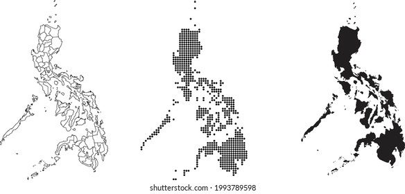 Philippines map isolated on a white background.