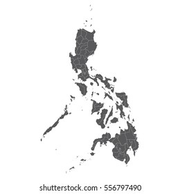 Philippines Map On White Background Vector