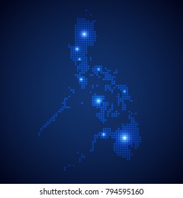 Philippines map page symbol for your web site design Philippines map logo, app, UI. Wire frame 3D mesh polygonal network line, design sphere, dot and structure. Philippines map vector illustration.