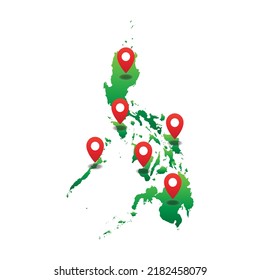 Mapa de Filipinas con ubicación de pin