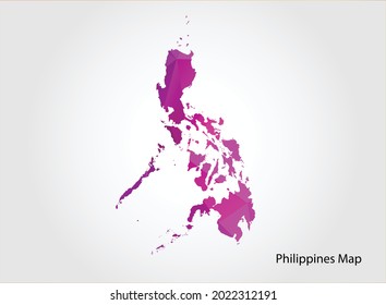 Philippines Map pink Color on white background polygonal
