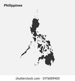 Philippines map silhouette. Vector illustration.