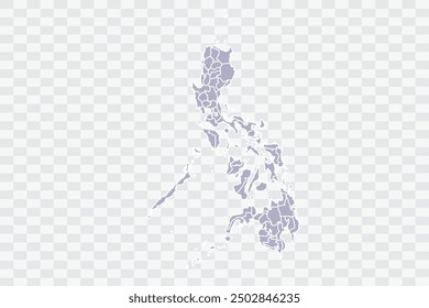 Philippines Map silver Color on White Background quality files Png