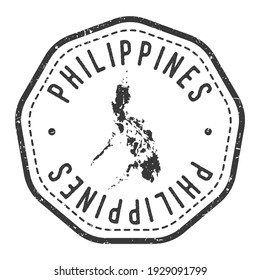 Philippines Map Stamp Retro Postmark. Silhouette Postal Passport. Seal Round Vector Icon. Badge Vintage Postage Design.