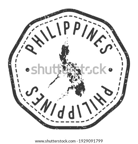 Philippines Map Stamp Retro Postmark. Silhouette Postal Passport. Seal Round Vector Icon. Badge Vintage Postage Design.