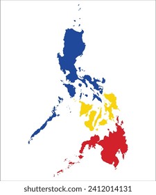 Philippines map. Map of Philippines in three mains regions 