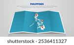 philippines map travel with pin tag location design Illustration