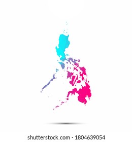 Philippines map triangle low poly geometric polygonal abstract style. Philippines  abstract map. Cyan pink gradient abstract tessellation modern design background low poly. Vector illustration