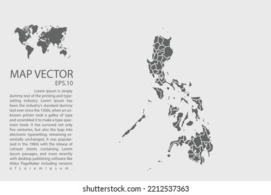 Philippines map vector, Abstract design vector illustration Eps 10. High Detailed on white background.
