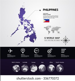 Philippines Map vector illustration