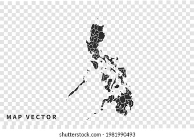 Philippines map vector, isolated on transparent background