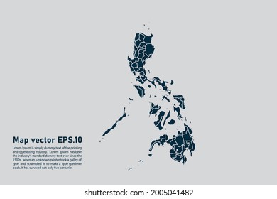 Philippinen kartographieren Vektorgrafik. einzeln auf hellgrauem Hintergrund