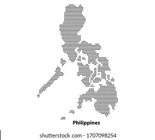 Philippines Map Vector (small dots objects)