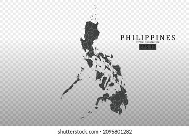 Philippines Map - World Map International vector template with High detailed including black and grey outline color isolated on transparent background - Vector illustration eps 10