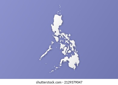 Philippines Map - World map International vector template with paper style including shadow and white color on purple background for design, infographic, banner - Vector illustration eps 10
