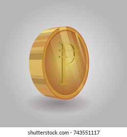 philippines money coin icon vector illustration