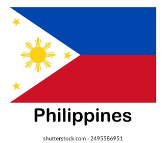 Philippines national flag. Banner, state symbol, flagpole.