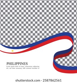 Philippines national flag ribbon stock vector	