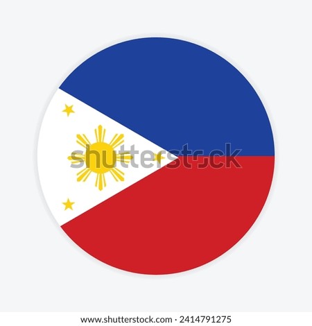 Philippines national flag vector icon design. Philippines circle flag. Round of Philippines flag.
