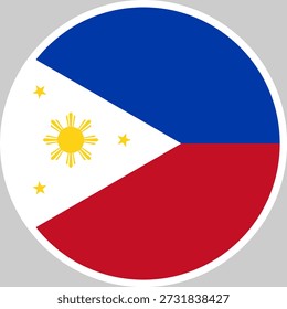 Ilustración vectorial nacional de la bandera de Filipinas en forma de círculo, diseño de alta calidad